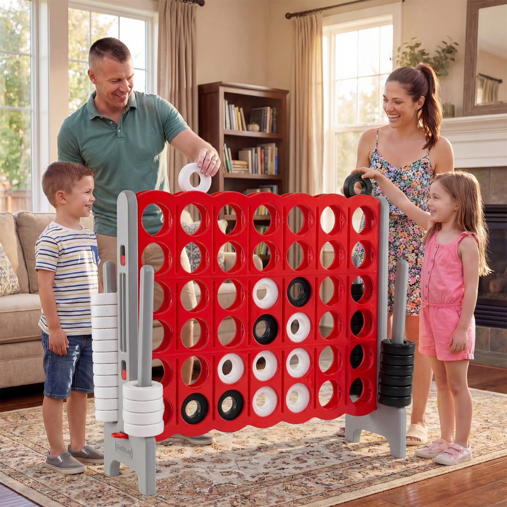 Jumbo Size 4-to-Score Game Set, 3. 5 Feet Tall with Quick-Release Slider & 42 Jumbo Rings